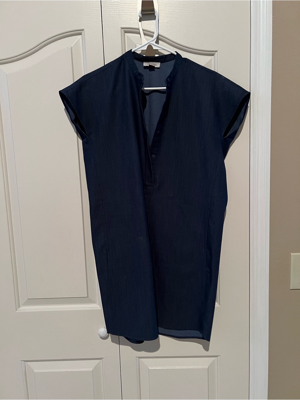 Wonen Navy Short-Sleeve Henley dress